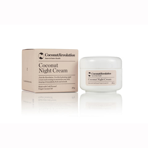 coconut oil night cream for moisturizing of sensitive skin.