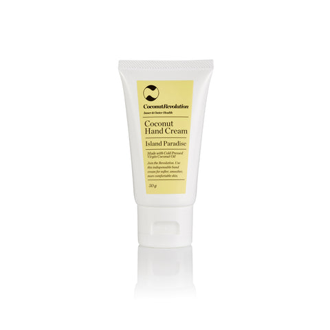 coconut oil hand cream for sensitive and dry skin.