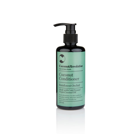 coconut oil conditioner rainforest orchid for itchy, dry scalp and shiny hair.